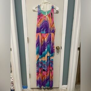 Emerald Multicolor Abstract Dress
